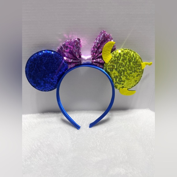 Minnie Mouse Ears headband Disney Toy Story Alien Themed Inspired Sequins Design - Picture 6 of 8